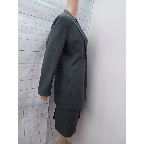 TA Travis Ayers Green/Olive Jacket Skirt Suit Set 2 Pc Sz 8 - Picture 3 of 8
